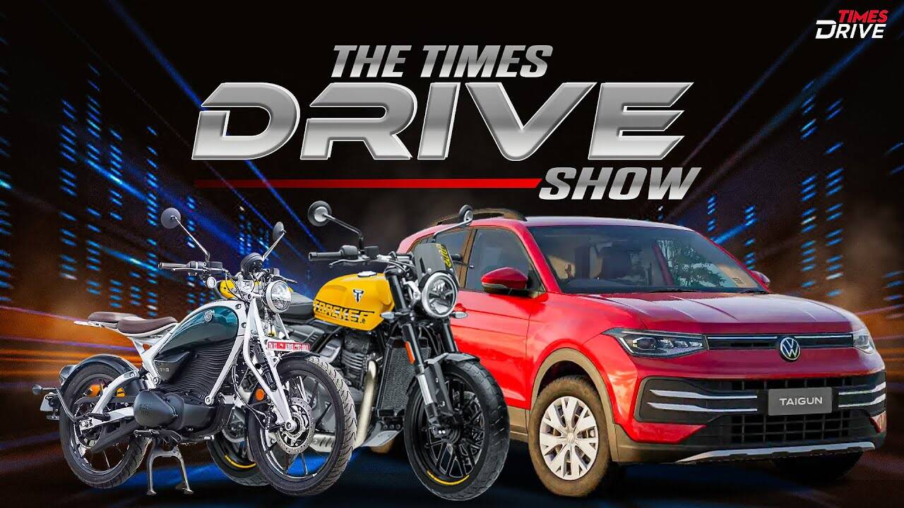 Times Drive Show  Volkswagen Taigun Royal Enfield Flying Flea C6 and Triumph Tracker