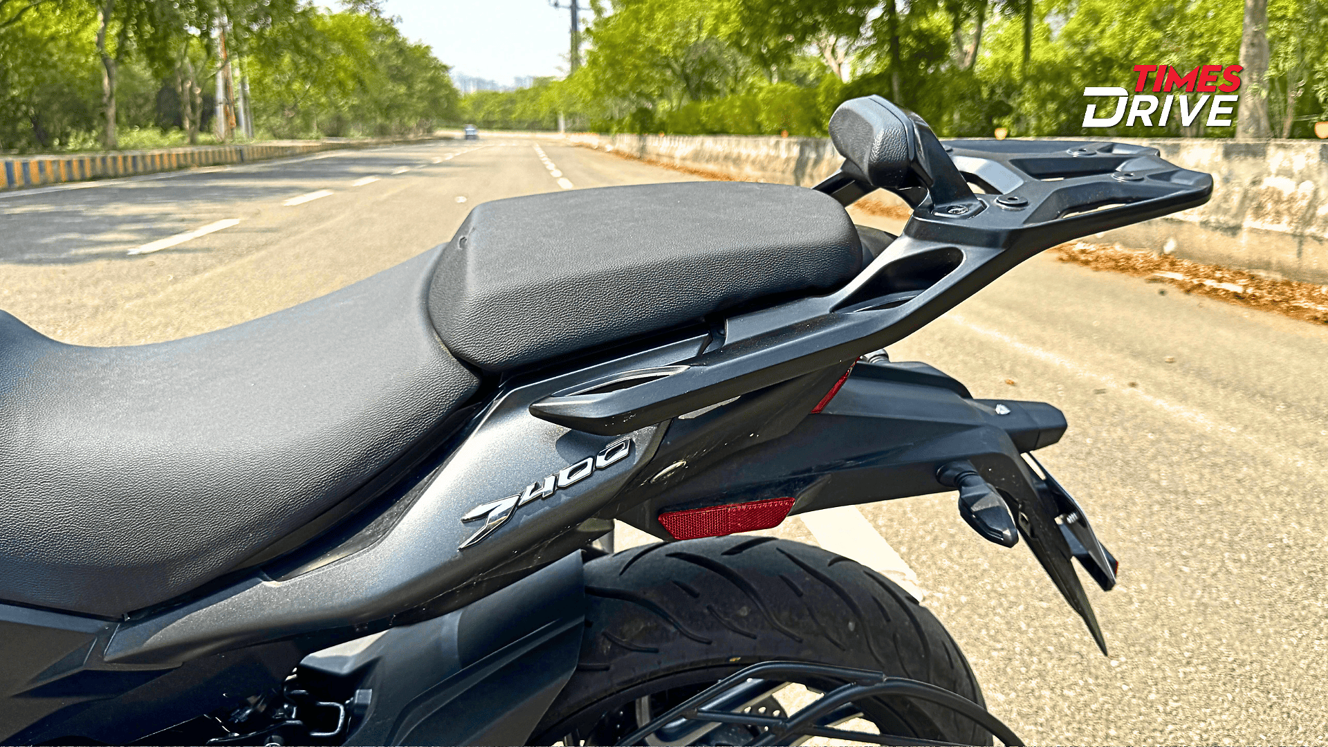 Pillion backrest is neatly integrated with the carrier base