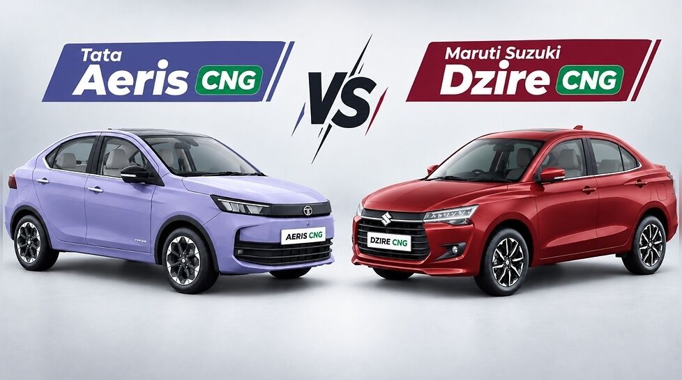 Tata Aeris vs Maruti Suzuki Dzire CNG Variants Compared Mileage Price Power Features and More