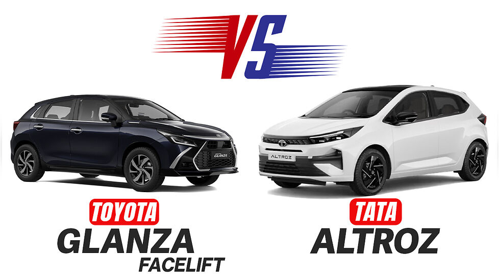 Toyota Glanza Facelift vs Tata Altroz Spec Comparison Whats Different